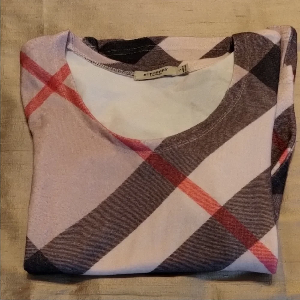 Burberry Checkered Long Sleeve Top - Brown and Red - Picture 8 of 8